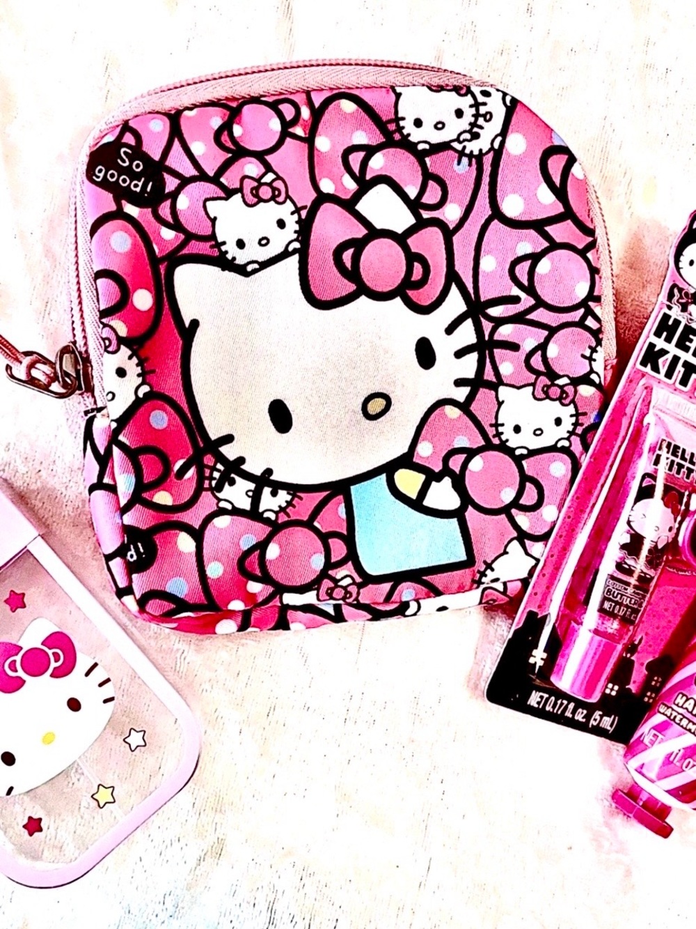 Hello Kitty Pink Polka Dot Purse Gift Set